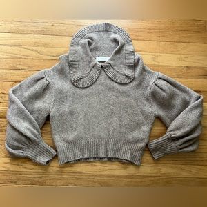 Astr the Label Puff Sleeve Sweater With Peter Pan Collar